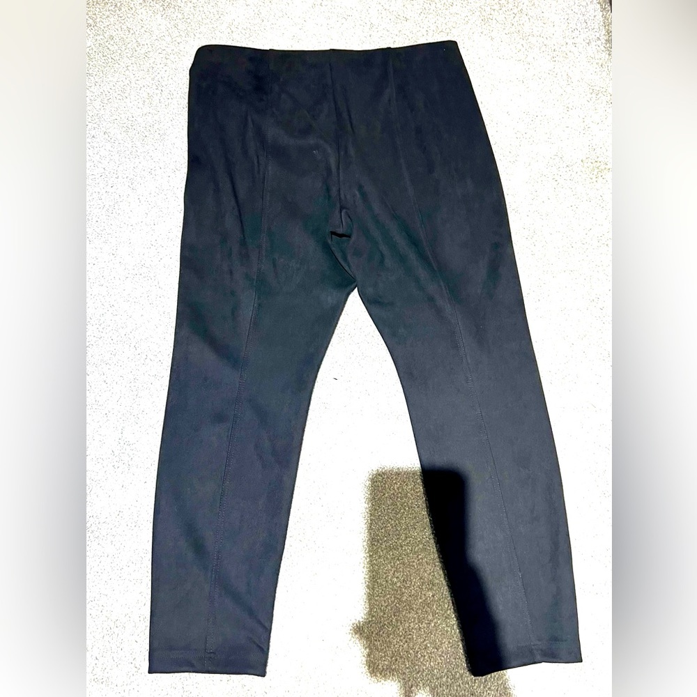Tahari black suede feel dress pants size XL 14/16 pull on